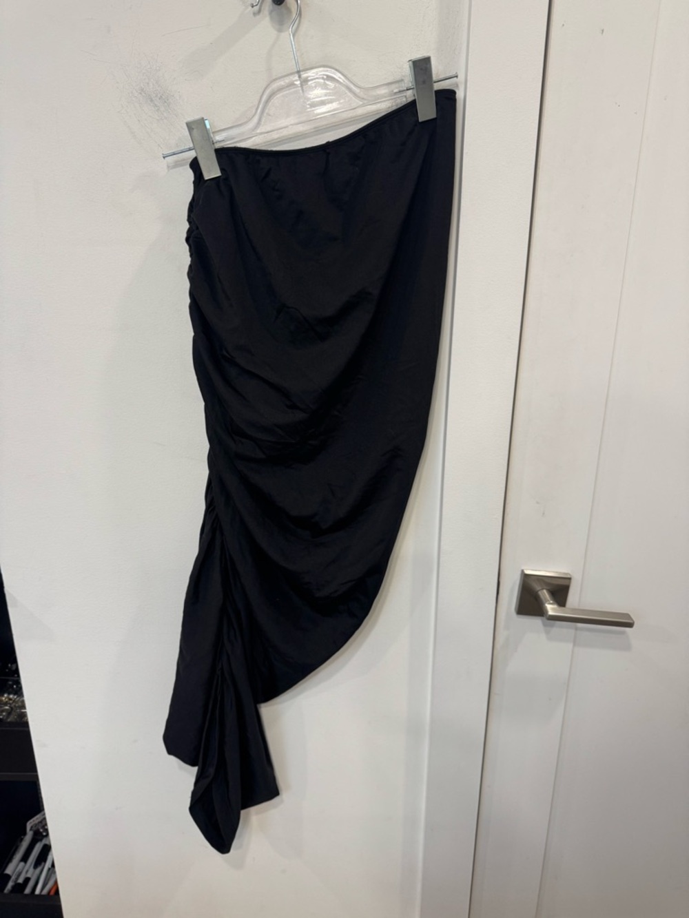 Lioness Black Ruched Asymmetric Midi Skirt - Picture 3 of 5